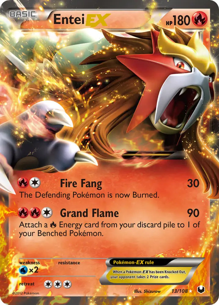 Entei EX (13/108) [Black & White: Dark Explorers] - Pokemon Single