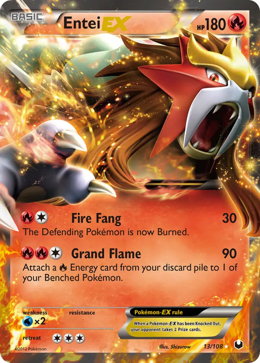 Entei EX (13/108) [Black & White: Dark Explorers] - Pokemon Single