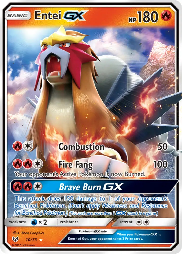 Entei GX (10/73) [Sun & Moon: Shining Legends] - Pokemon Single