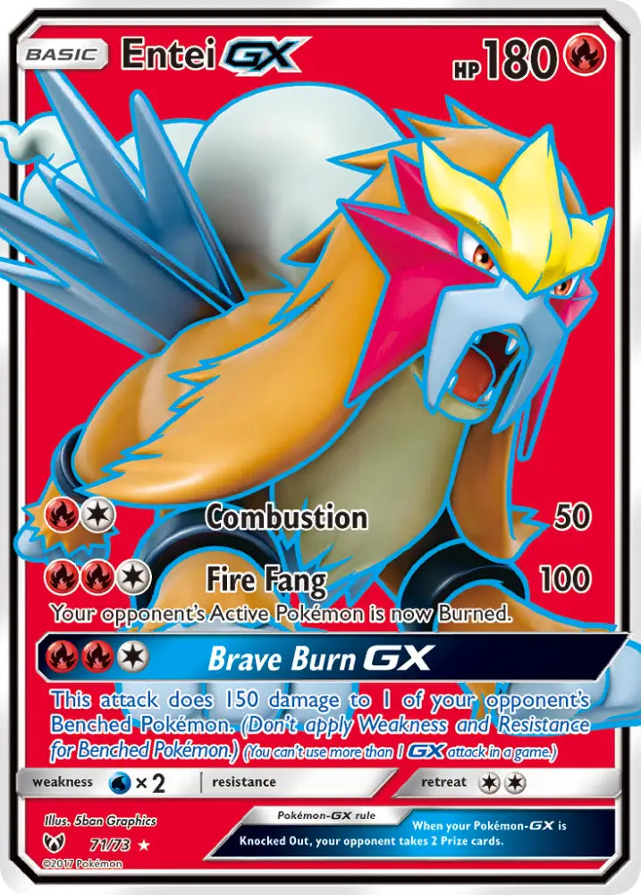 Entei GX (71/73) [Sun & Moon: Shining Legends] - Pokemon Single