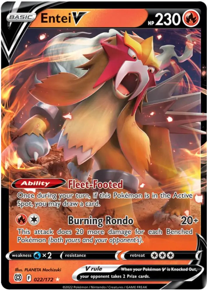 Entei V (022/172) [Sword & Shield: Brilliant Stars] - Pokemon Single