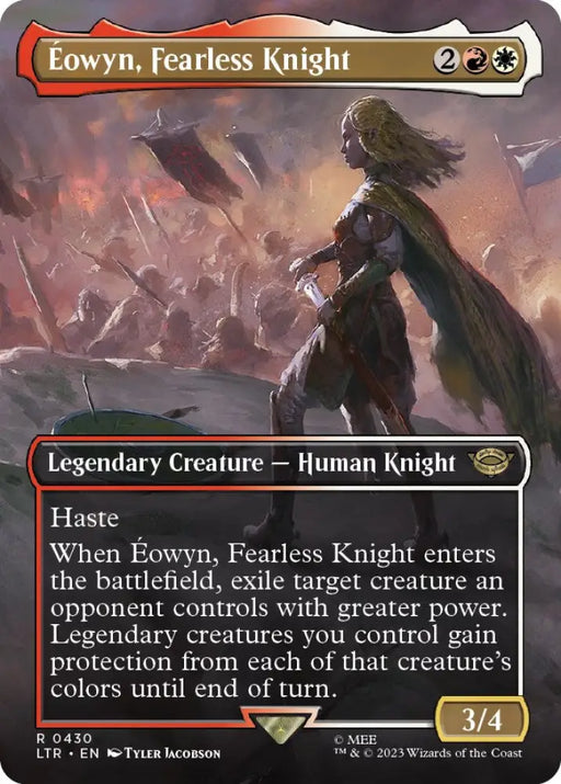 Eowyn Fearless Knight (Borderless Alternate Art) [The Lord of the Rings: Tales of Middle-Earth] - MTG Single