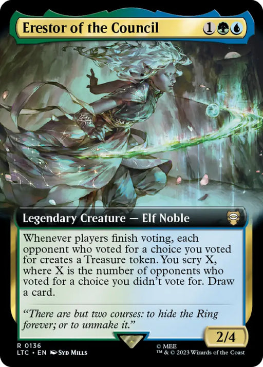 Erestor of the Council (Extended Art) [The Lord of the Rings: Tales of Middle-Earth Commander] - MTG Single