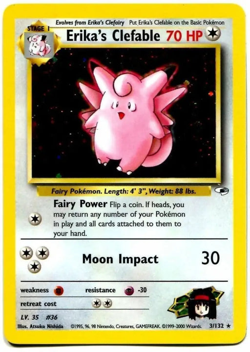Erika’s Clefable (3/132) [Gym Heroes Unlimited] - Pokemon Single