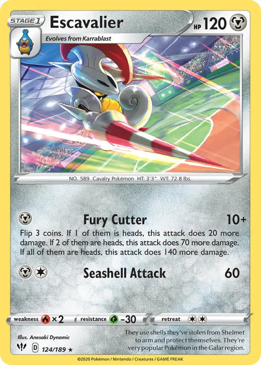 Escavalier (124/189) [Sword & Shield: Darkness Ablaze] - Pokemon Single