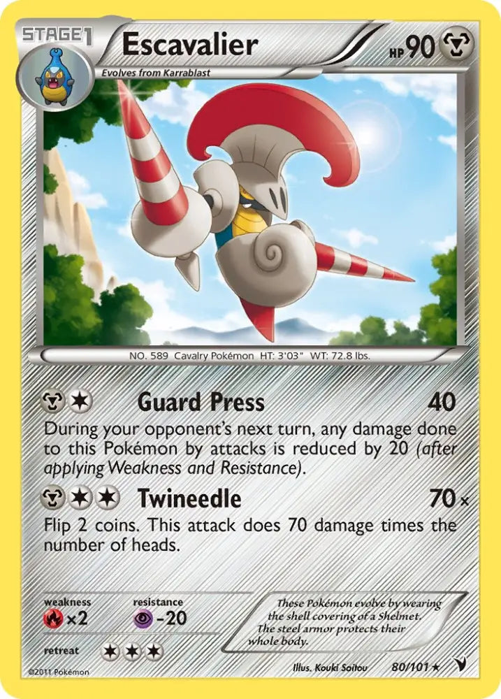 Escavalier (80/101) (Cracked Ice Holo) (Theme Deck Exclusive) [Black & White: Noble Victories] - Pokemon Single
