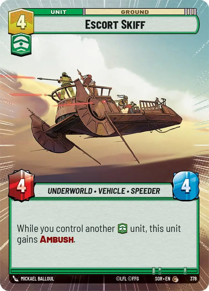 Escort Skiff (Hyperspace) (378) [Spark of Rebellion] - Star Wars: Unlimited Single