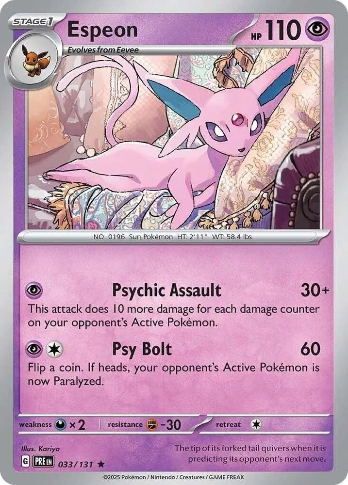 Espeon (033/131) [Scarlet & Violet: Prismatic Evolutions] - Pokemon Single