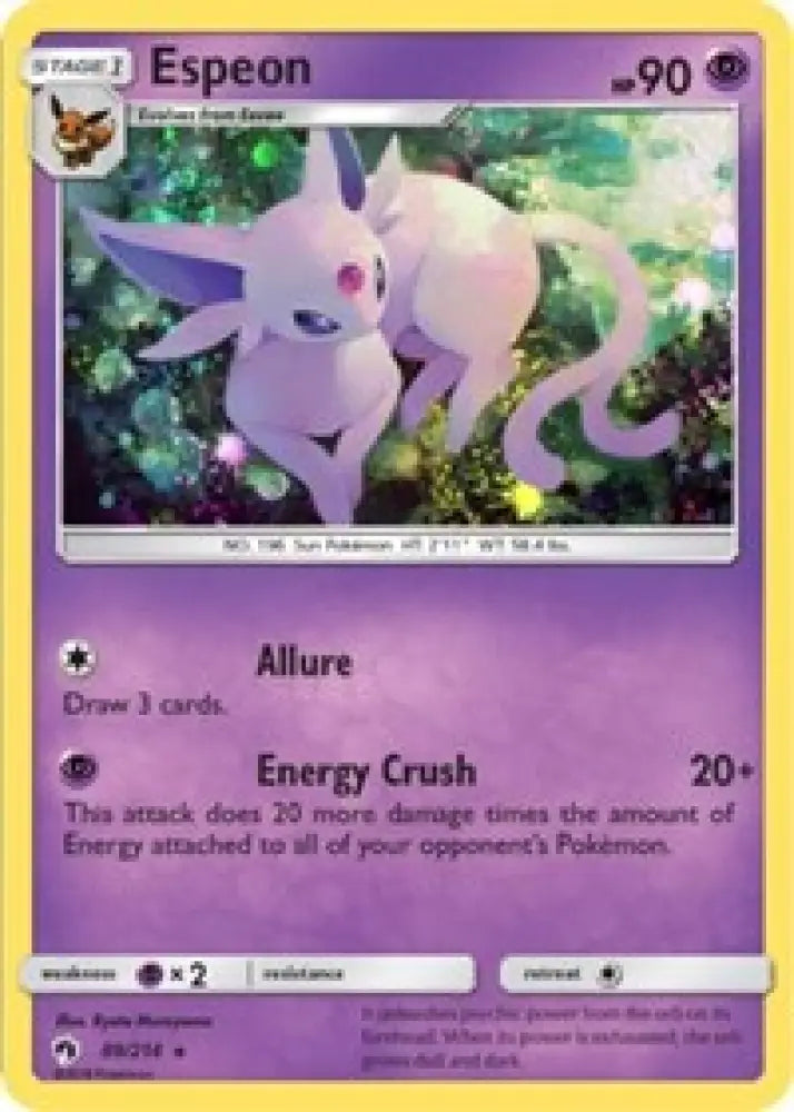 Espeon (89/214) (Cosmos Holo) (Blister Exclusive) [Sun & Moon: Lost Thunder] - Pokemon Single