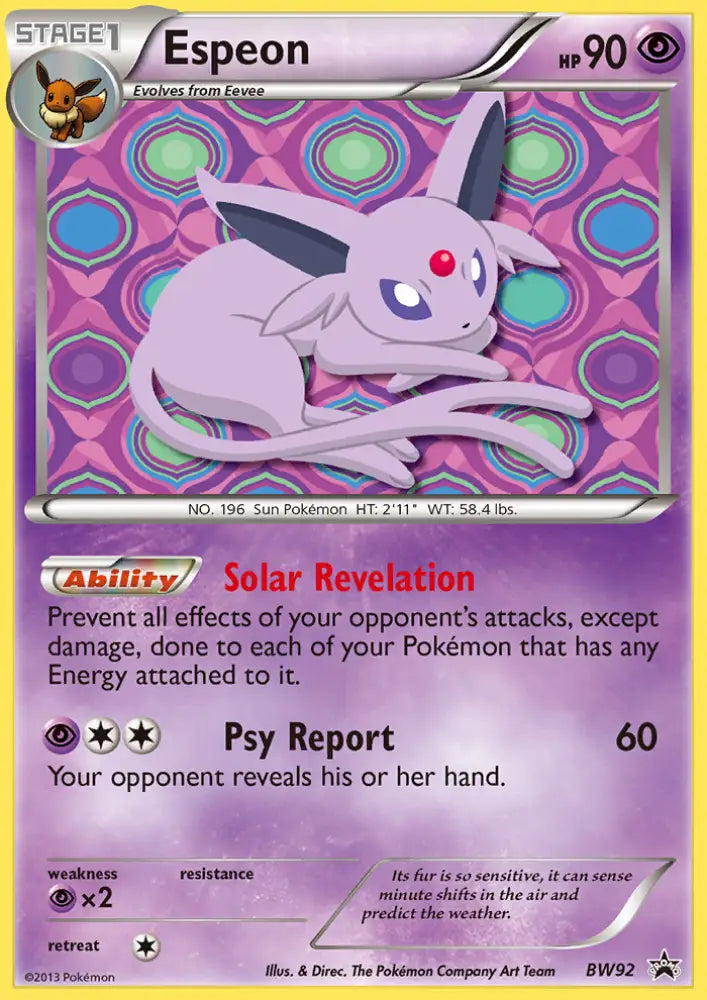 Espeon (BW92) [Black & White: Black Star Promos] - Pokemon Single