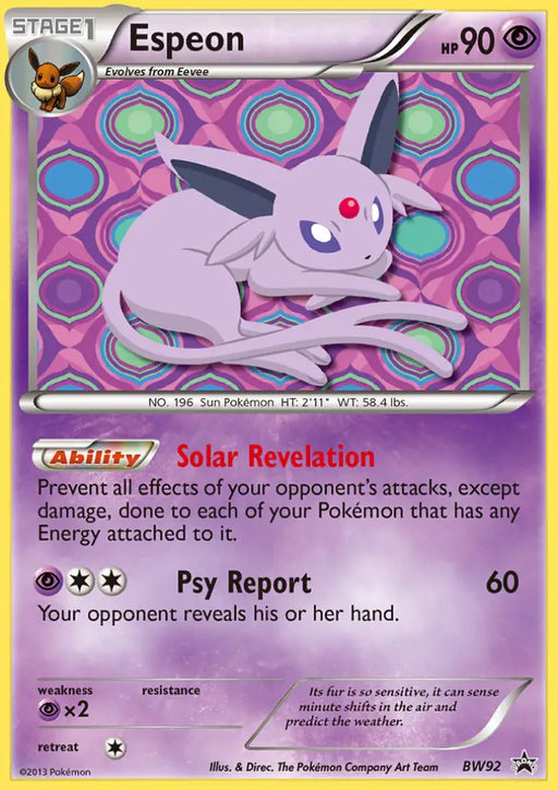 Espeon (BW92) [Black & White: Black Star Promos] - Pokemon Single