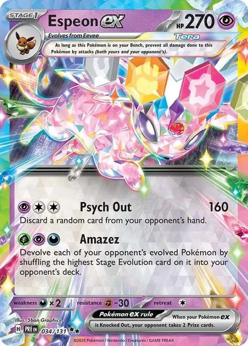 Espeon ex (034/131) [Scarlet & Violet: Prismatic Evolutions] - Pokemon Single