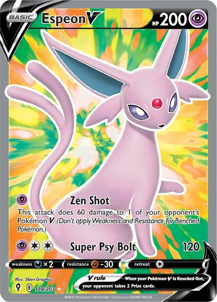 Espeon V (179/203) [Sword & Shield: Evolving Skies] - Pokemon Single
