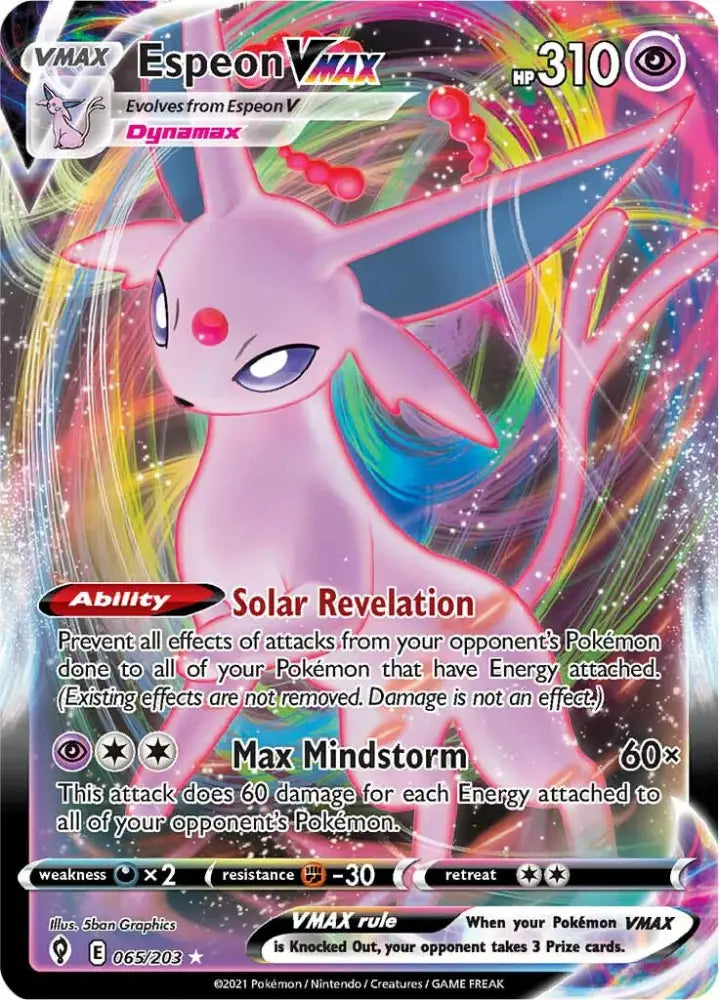 Espeon VMAX (065/203) [Sword & Shield: Evolving Skies] - Pokemon Single