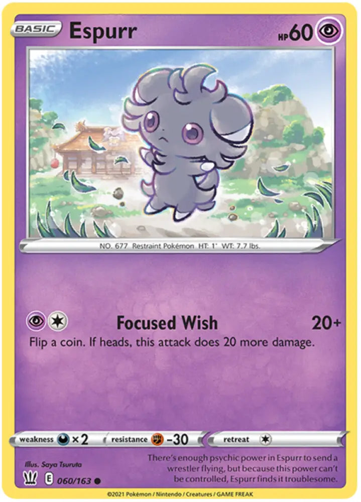 Espurr (060/163) [Sword & Shield: Battle Styles] - Pokemon Single