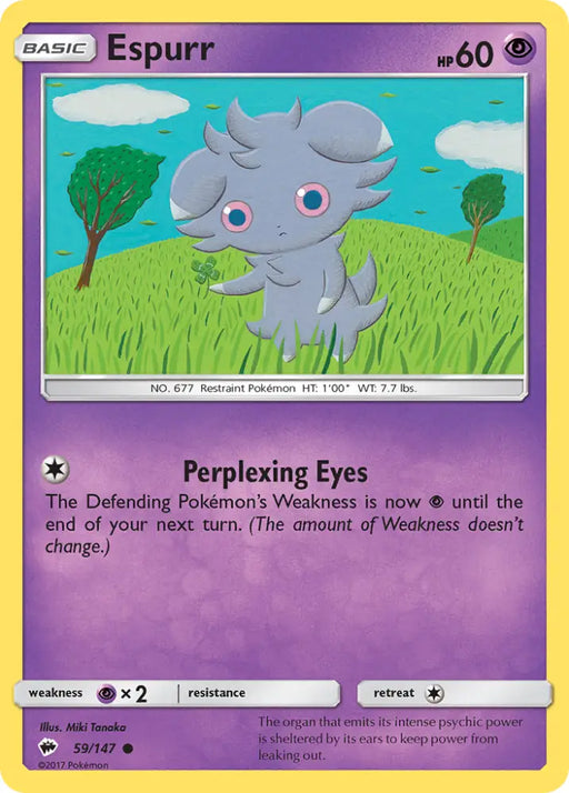 Espurr (59/147) [Sun & Moon: Burning Shadows] - Pokemon Single