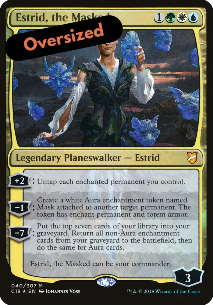Estrid the Masked (Oversized) [Commander 2018 Oversized] - MTG Single