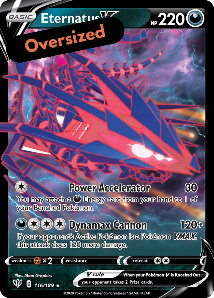 Eternatus V (116/189) (Jumbo Card) [Sword & Shield: Darkness Ablaze] - Pokemon Single