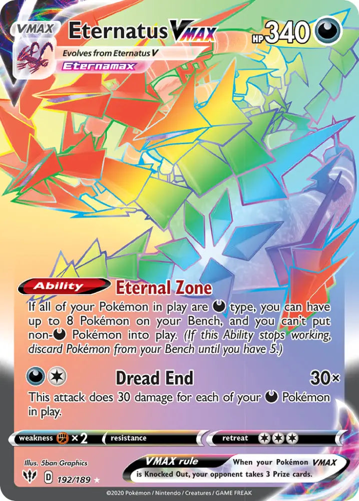 Eternatus VMAX (192/189) [Sword & Shield: Darkness Ablaze] - Pokemon Single