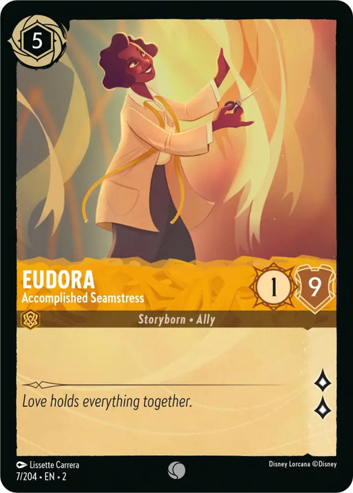 Eudora - Accomplished Seamstress (7/204) [Rise of the Floodborn] - Lorcana Single