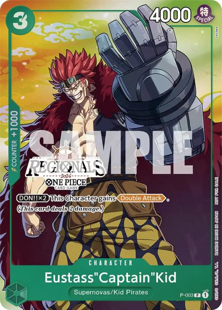 Eustass"Captain"Kid (Offline Regional 2024 Vol. 2) [Participant] (P-003) [One Piece Promotion Cards]