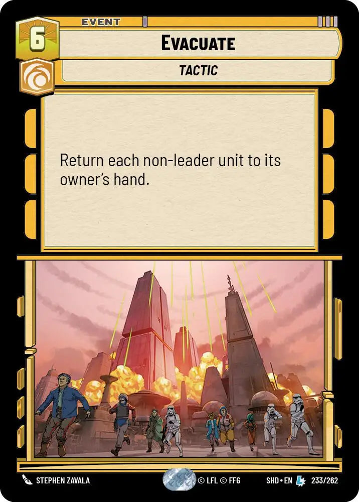 Evacuate (233/262) [Shadows of the Galaxy] - Star Wars: Unlimited Single