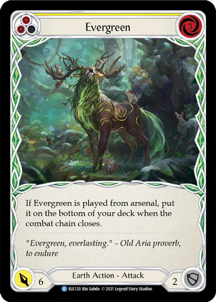 Evergreen (Yellow) [Tales of Aria 1st Edition] 1st Edition Rainbow Foil - Flesh And Blood Single