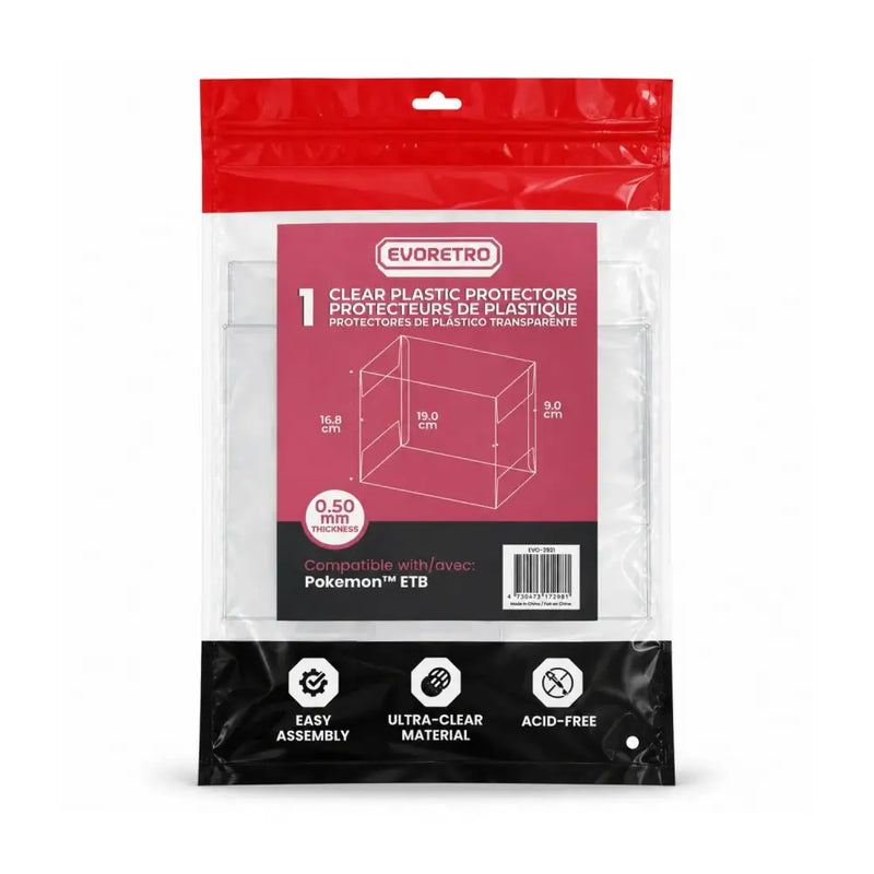 Evoretro Clear Plastic Protector for Pokemon Elite Trainer Box 1ct - Accessoire