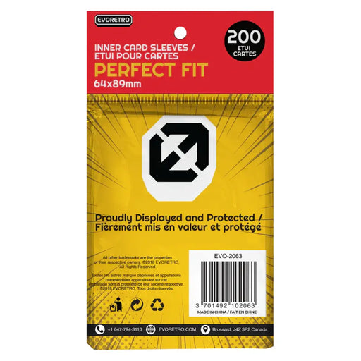 Evoretro Perfect Fit Sleeves Clear 200ct - Accessoire