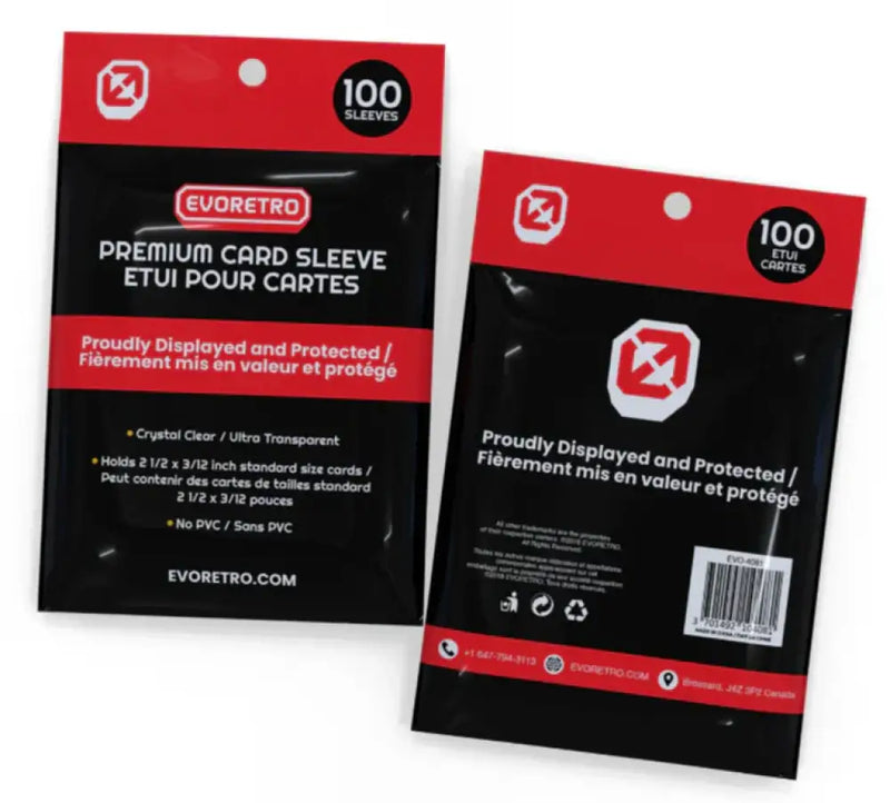 Evoretro Premium Card Sleeves Standard Transparent 100ct - Accessoire