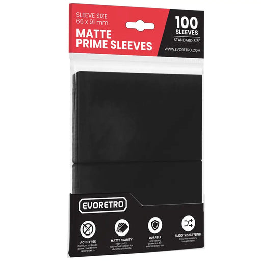 Evoretro Sleeves Matte Black 100ct - Accessoire