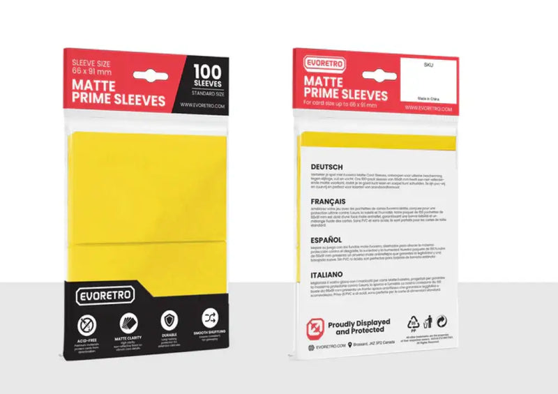 Evoretro Sleeves Matte Yellow 100ct - Accessoire