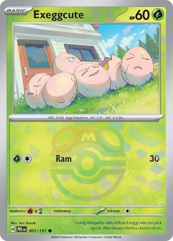 Exeggcute (001/131) (Master Ball Pattern) [Scarlet & Violet: Prismatic Evolutions] - Pokemon Single