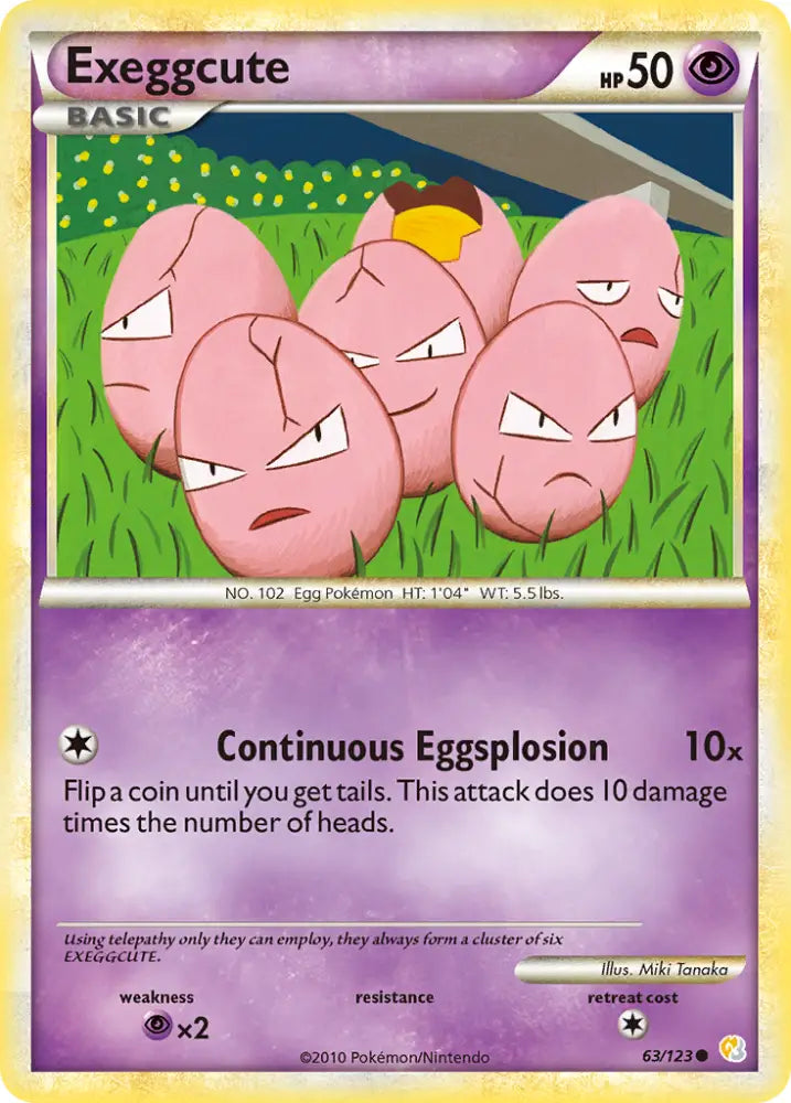 Exeggcute (63/123) [HeartGold & SoulSilver: Base Set] - Pokemon Single