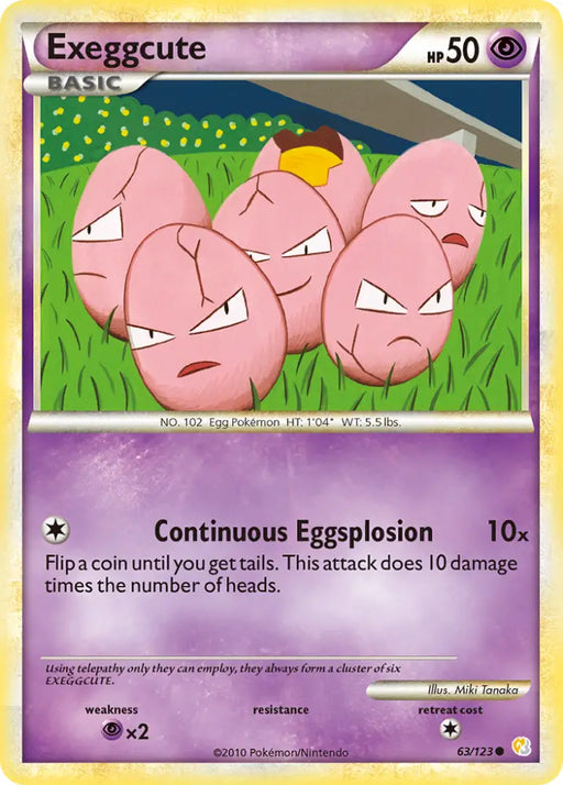 Exeggcute (63/123) [HeartGold & SoulSilver: Base Set] - Pokemon Single