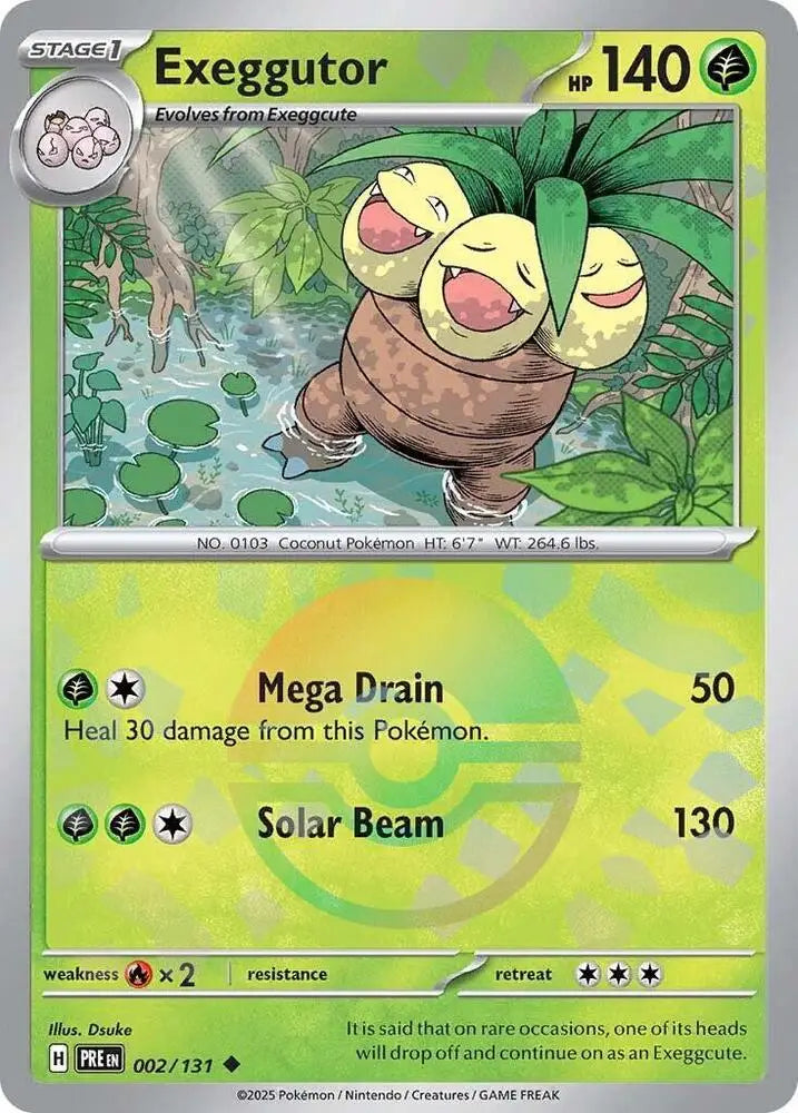 Exeggutor (002/131) (Poke Ball Pattern) [Scarlet & Violet: Prismatic Evolutions] - Pokemon Single