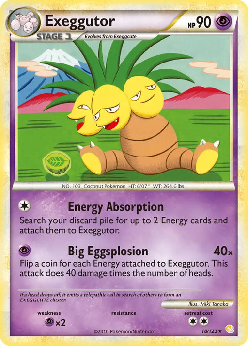 Exeggutor (18/123) [HeartGold & SoulSilver: Base Set] - Pokemon Single