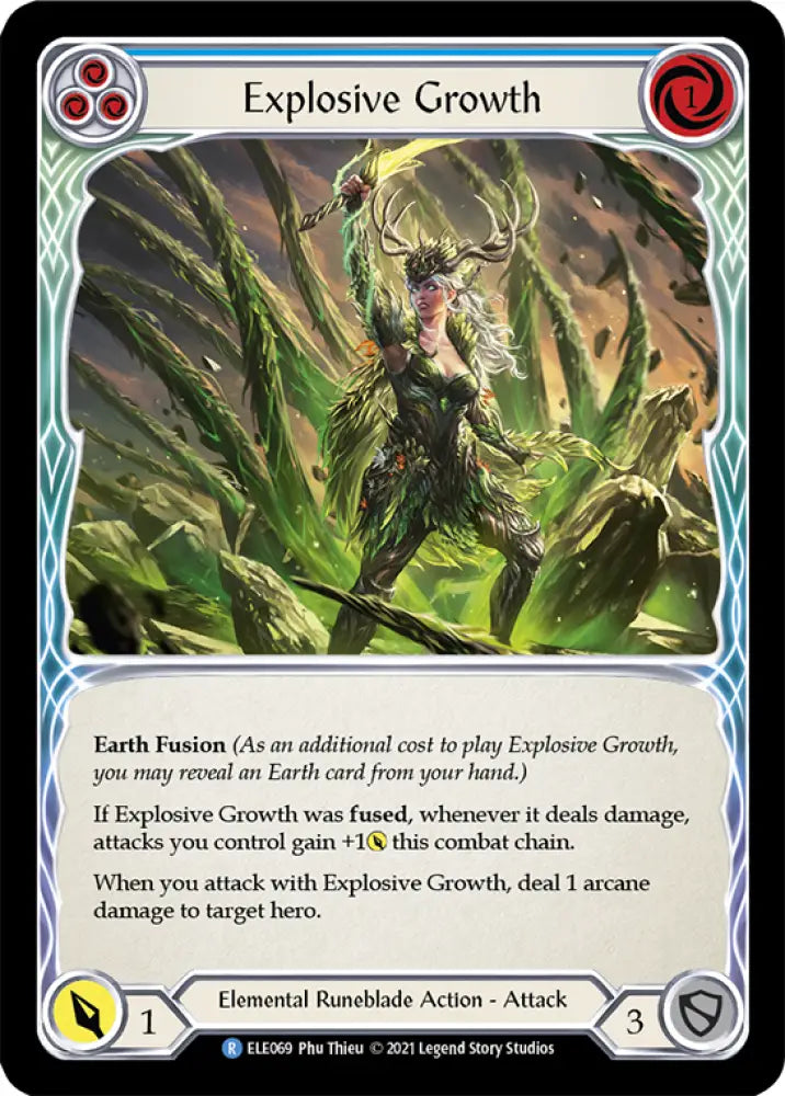 Explosive Growth (Blue) [Tales of Aria 1st Edition] 1st Edition Rainbow Foil - Flesh And Blood Single