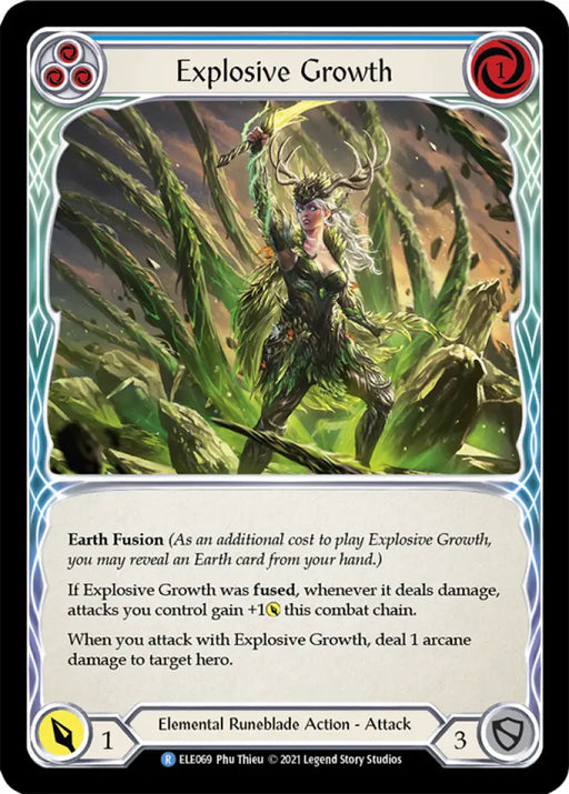 Explosive Growth (Blue) [Tales of Aria 1st Edition] 1st Edition Rainbow Foil - Flesh And Blood Single