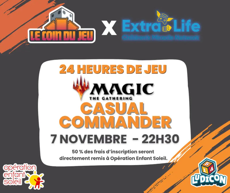 Extra Life MTG Casual Commander Saturday November 7th at 10:30PM (2026 Edition) - Billet