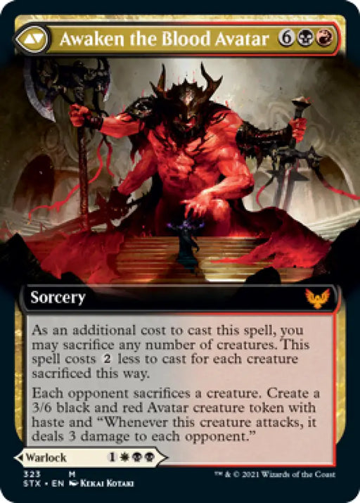 Extus Oriq Overlord // Awaken the Blood Avatar (Extended Art) [Strixhaven: School of Mages] - MTG Single
