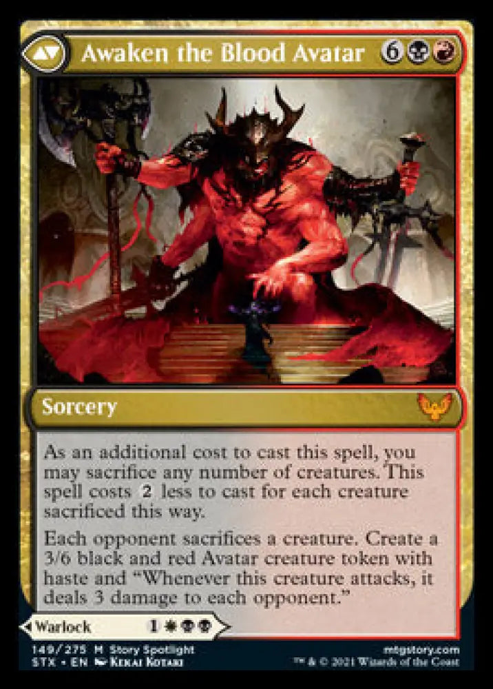 Extus Oriq Overlord // Awaken the Blood Avatar [Strixhaven: School of Mages] - MTG Single