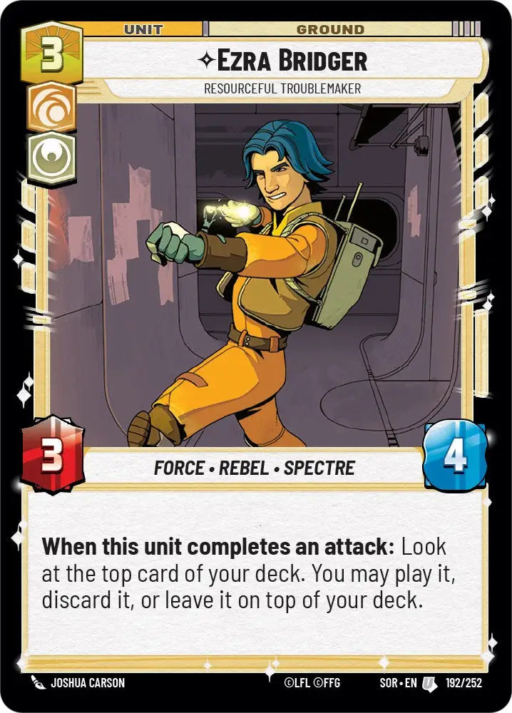 Ezra Bridger - Resourceful Troublemaker (192/252) [Spark of Rebellion] - Star Wars: Unlimited Single