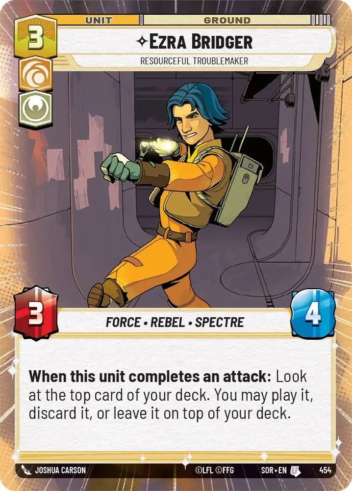 Ezra Bridger - Resourceful Troublemaker (Hyperspace) (454) [Spark of Rebellion] - Star Wars: Unlimited Single