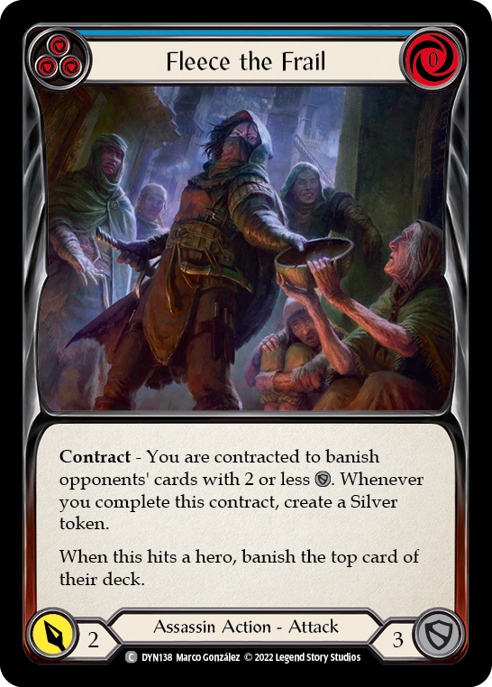 Fleece the Frail (Blue) [Dynasty] Rainbow Foil