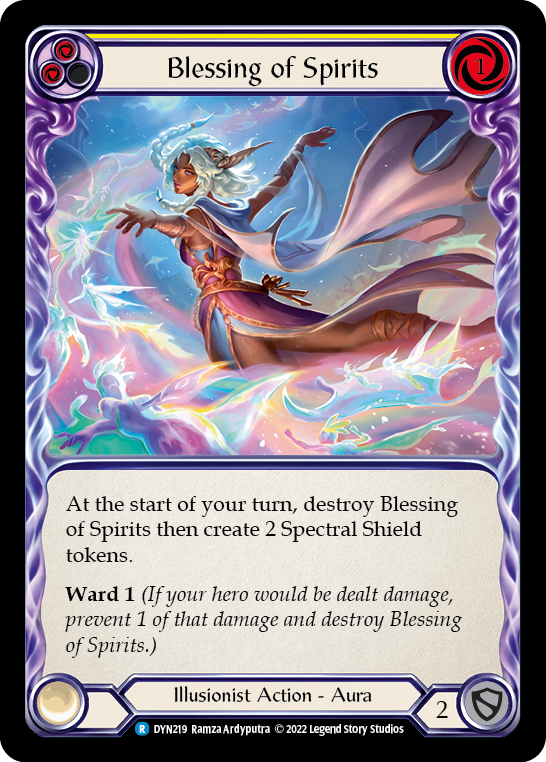 Blessing of Spirits (Yellow) [Dynasty] Rainbow Foil
