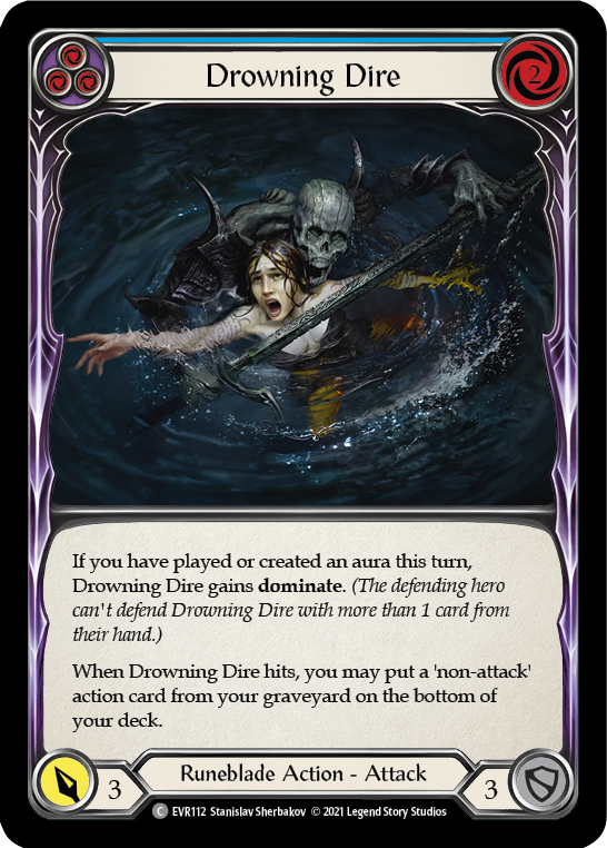 Drowning Dire (Blue) [Everfest] 1st Edition Rainbow Foil