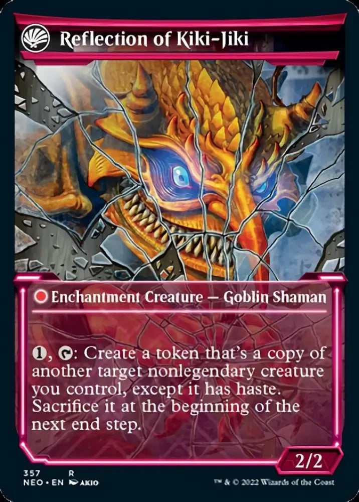 Fable of the Mirror-Breaker // Reflection of Kiki-Jiki (Showcase Soft Glow) [Kamigawa: Neon Dynasty] - MTG Single