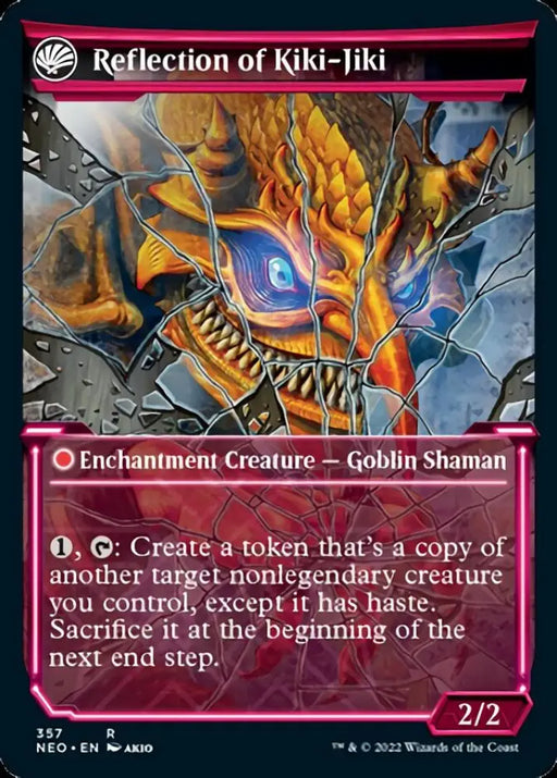 Fable of the Mirror-Breaker // Reflection of Kiki-Jiki (Showcase Soft Glow) [Kamigawa: Neon Dynasty] - MTG Single