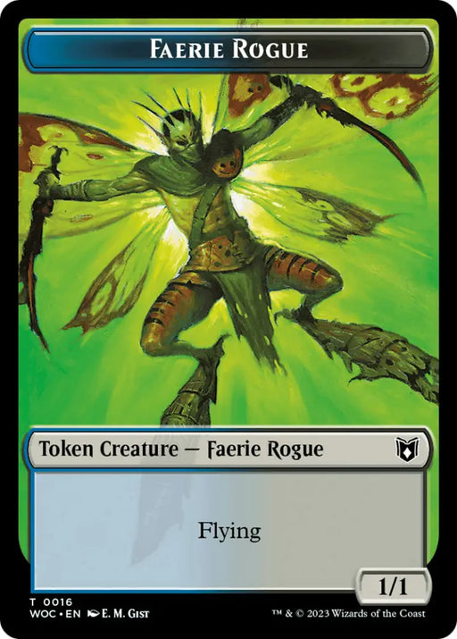 Faerie Rogue (0016) // Faerie (0010) Double-Sided Token [Wilds of Eldraine Commander Tokens] - MTG Single